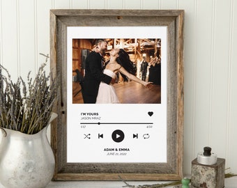 Custom First Dance Sony Lyric Wall Art, Favorite Song, Gift for Her, Gift for Him, Couples Gift, Best Friend Gift, QR Code