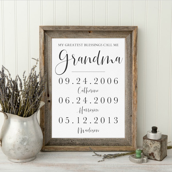 Family Tree Grandkids Name Sign | Grandkids Names Personalized Grandchildren Names Gift | Gift For Grandparents | Names Of Grandchildren