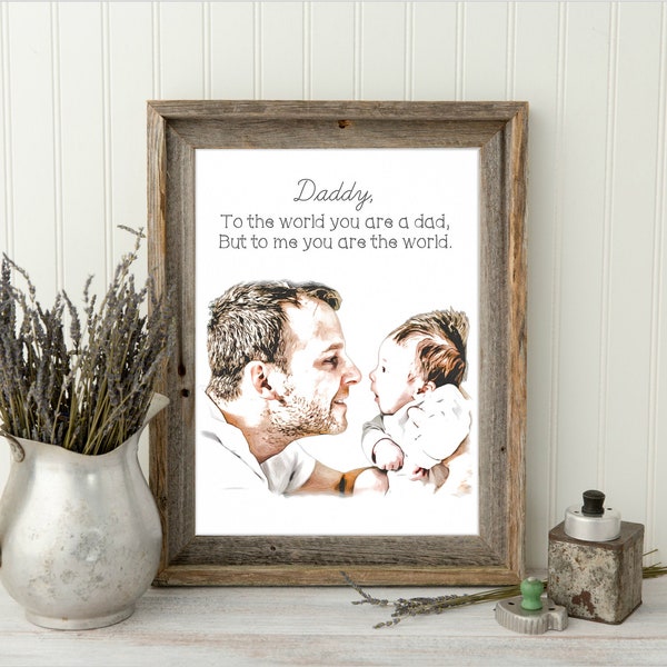 Personalized Daddy's First Valentines Gift 2024 New Dad Valentines Gift Picture Frame 1st New Dad Gift from Baby, Dad Gift from Wife Gift