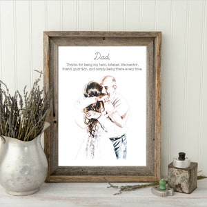 Personalized Christmas Gift Father of the Bride Gift from Daughter Parents of the Bride from Daughter Best Dad and Daughter Family Portrait
