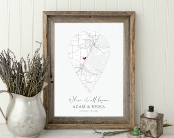 Wife anniversary Gift, Wife Present, Husband Gift, Engagement Gift, Couples Gift, Address Map, Valentines Day Gift, Wife Christmas Gift