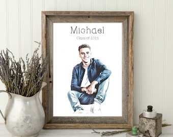 Personalized Graduation Gift for Son Print | Custom Graduation Gift for Him | High School | College | Medical School | PA | NP | Grad Gift