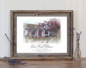 Housewarming Gift | Custom House Portrait | Watercolor Home Portrait First Home Gift Home Illustration | Real Estate Closing Gift | Home Art