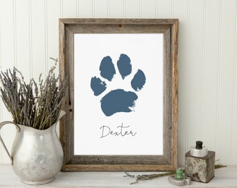 Custom Paw Print Pet Loss Print, Pet Loss Gift, Pet Adoption Gift, Memorial Gift, Sentimental Gift Pet Wall Decor, Dog Mom, Color Minimalist