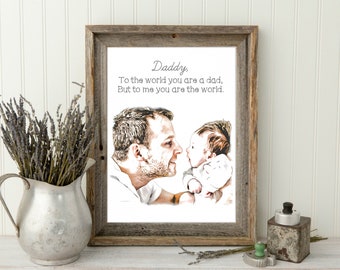 Personalized Daddy's First Father’s Day Gift 2024 New Dad Father’s Day Gift Picture Frame 1st New Dad Gift from Baby Dad Gift from Wife Gift