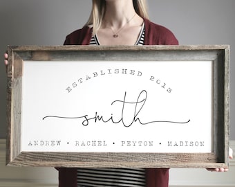 Personalized Family Name Sign, Rustic Farmhouse Decor