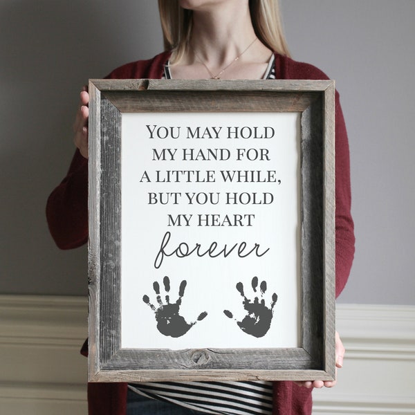 Daddy's First Father's Day Gift Idea Dad Sign Kids Handprint Gifts First Father Day Gift Idea New Dad Gift From Baby Children Farmhouse Sign