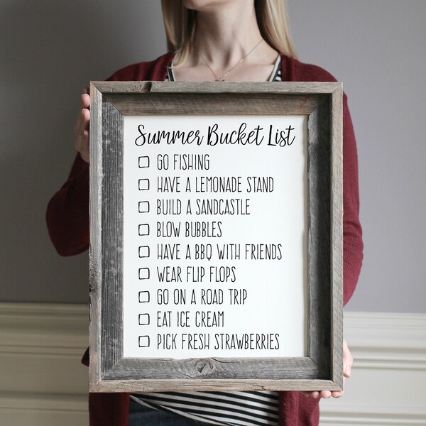 Wooden Sign of List Etsy