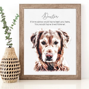 Dog Memorial Gift - Custom Pet Portrait Memorial Dog Frame | Pet Loss Gift Cat Loss Gift | Dog Mom Gift | Personalized Gift | Pet Loss Frame