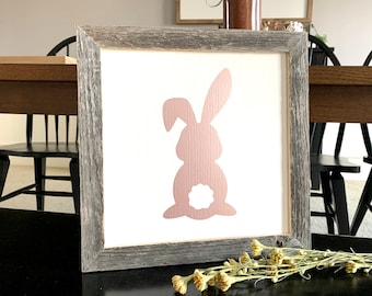 Rose Gold Bunny Sign, Welcome Spring Sign, Spring Sign, Spring Decor, Easter Sign, Easter Decor, Farmhouse Spring Sign, Farmhouse Sign