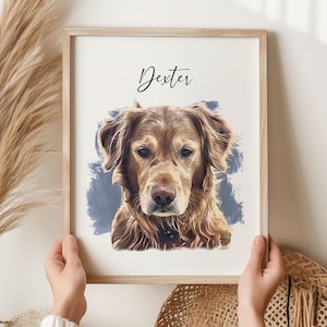 Custom Watercolor Portraits Using Pet Photo Personalized Digital Dog Portraits Cat Portraits Custom Dog Portrait Custom Pet Memorial Art