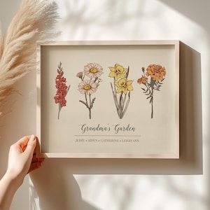 Regalo del Día de la Madre Jardín de Flores de Nacimiento Impresión de Jardín Personalizada Regalo Único para Mamá Regalo Personalizado para Ella Regalo para la Abuela