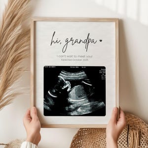 Hi Grandpa Photo Frame Pregnancy Announcement Gift Fathers Day Gift For Expecting Grandmother Hi Grandma and Grandpa Pregnancy Reveal