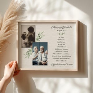 50th Anniversary Gift Anniversary Gift for Parents Then and Now Picture Frame Gift for Parents Golden Anniversary Double Picture Frame