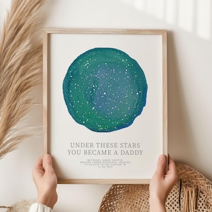 Custom Star Map Print: Father's Day Gift, New Dad, Night Sky Art
