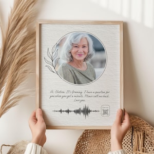 Voice Recording Gift for Mother’s Day Soundwave Art QR Code Memorial Voicemail Gift QR Code Gift Sound Wave Art Voicemail Gift for Mom