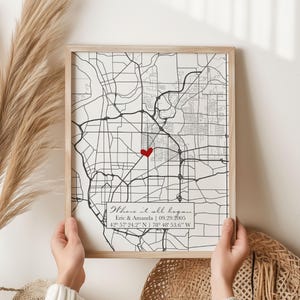 Where It All Began Where We Met Where We Met Map Couple Map Gift for her Gift for him Personalized Map First Anniversary Gift EP