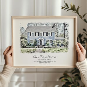 Custom Portrait Gift Home Portrait house painting housewarming gift home sweet home sign watercolor home house portrait realtor gift