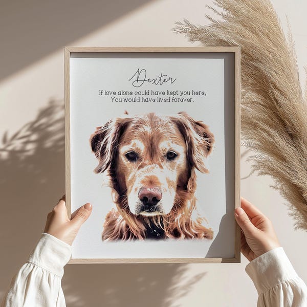 Gifts for Pets Dog Memorial Gift Custom Portrait Gift Pet Portrait Memorial Pet Loss Gift Cat Loss Dog Mom Gift Personalized Pet Gift