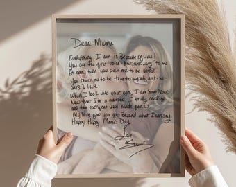 Personalized Mothers Day Wedding Day Love Letter Unique Gift for Wife Anniversary Present Birthday Gift for Mom Custom Photo with Poem