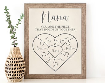 Custom Mothers Day Puzzle Sign | Mom You are the Piece That Holds Us Together | Mothers Day Gift | Personalized for Mom | 2 - 10 Puzzle Pcs