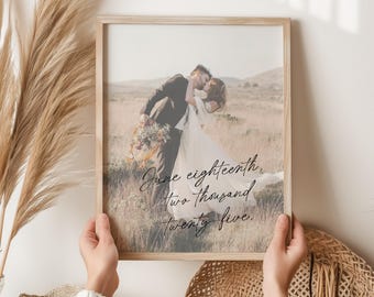 Personalized Wedding Photo Print: Custom Anniversary Gift, Watercolor Paper Art (11"x14")