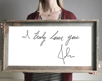 Custom Handwriting Gift Actual Handwriting Rustic Wooden Sign Handwritten Letter Valentine's Day Gift for Him, Gift for Her, Romantic Gifts