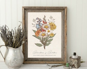 UNFRAMED PRINT ONLY - Vintage Style Bouquet Print
