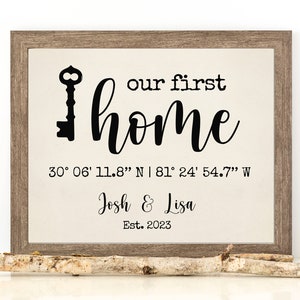 Realtor Gift | Personalized Home Sweet Home GPS Coordinates Sign | Family Last Name Housewarming Gift Sign