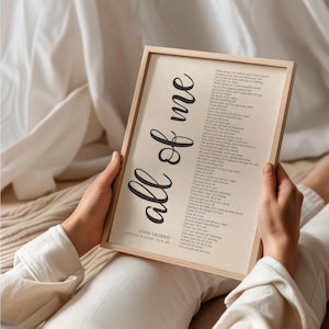Custom Song Lyrics Print on Canvas, Your Song Lyrics Printed, Lyrics Art, Wall Art, Printed, Framed Print, Wedding Gift, Anniversary Gift