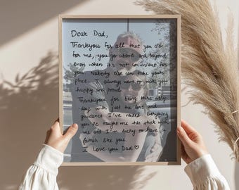 Personalized Father Day Wedding Day Love Letter Unique Gift for Wife Anniversary Present Birthday Gift for Mom Custom Photo with Poem