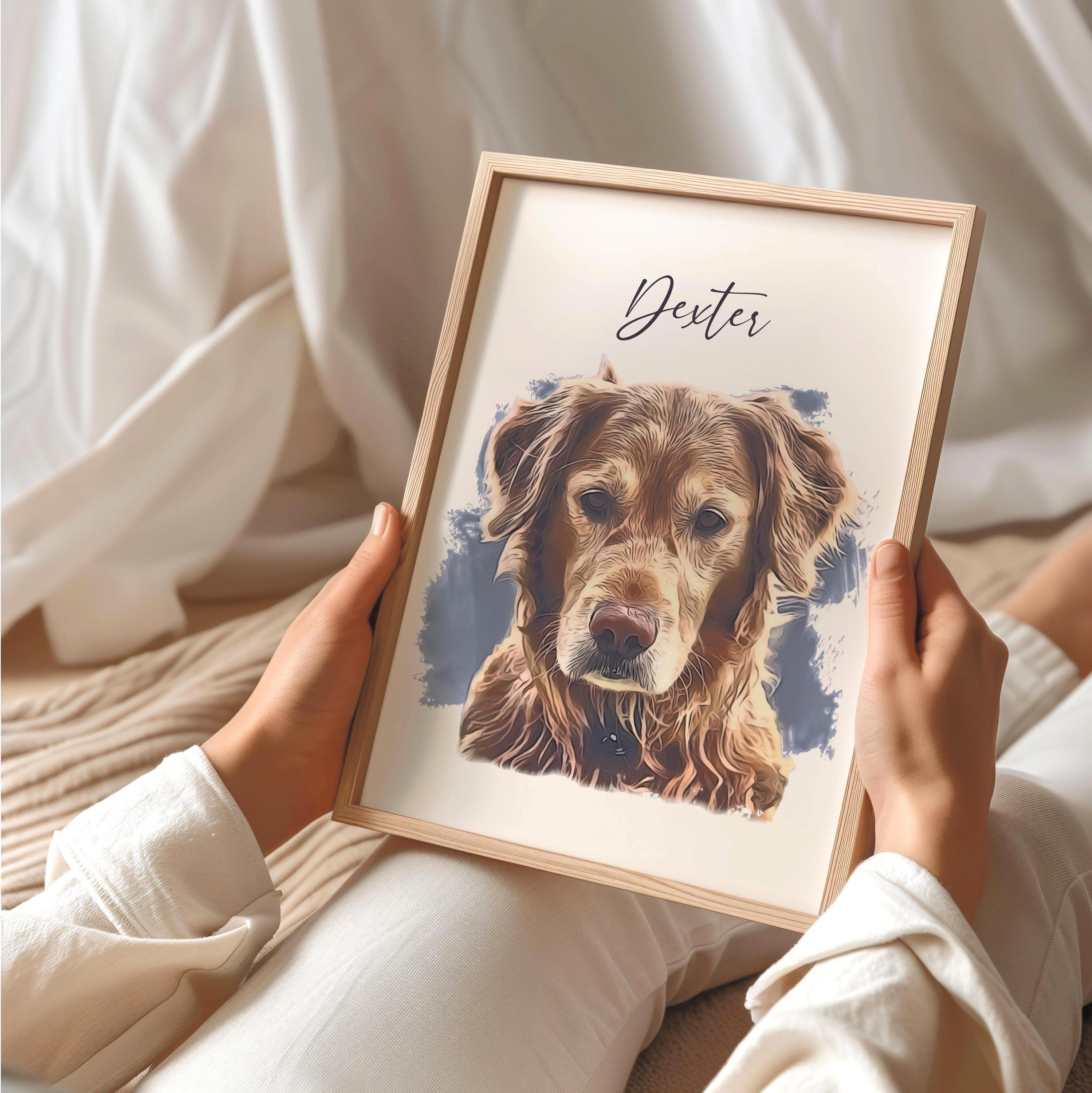 Custom Watercolor Portraits Using Pet Photo Personalized Digital Dog ...