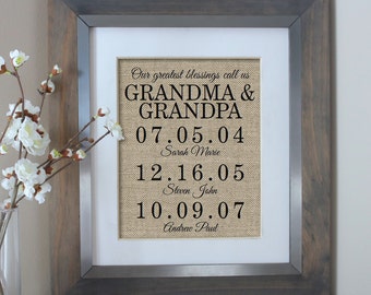 Grandparent's Day Gift | Grandparents Day | Christmas Gift | Personalized Christmas Gift | Grandma & Grandpa | Gift for Parents