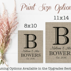 11x14 Burlap Print Size Upgrade: Change Your 8x10 Print to 11x14 Add this item to your cart ALONG WITH a Burlap Print Design image 2