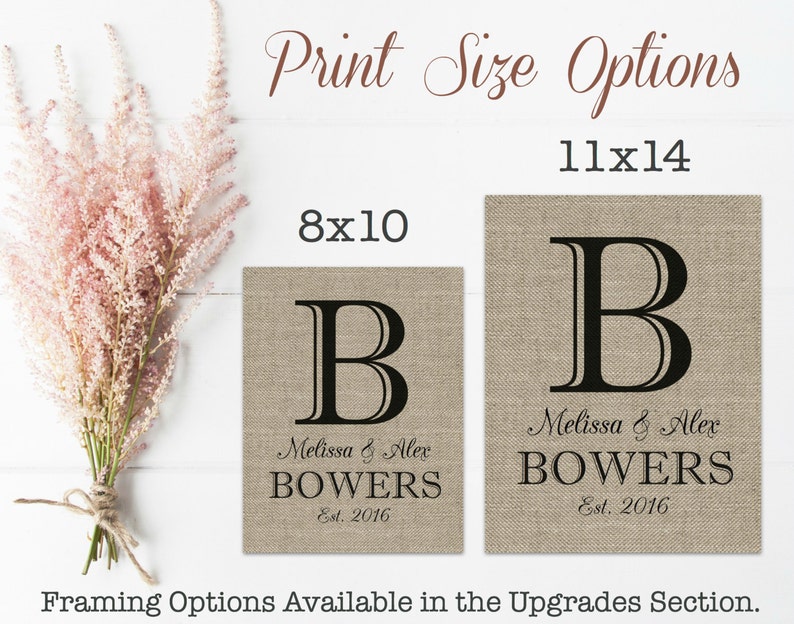 11x14 Burlap Print Size Upgrade: Change Your 8x10 Print to 11x14 Add this item to your cart ALONG WITH a Burlap Print Design image 2