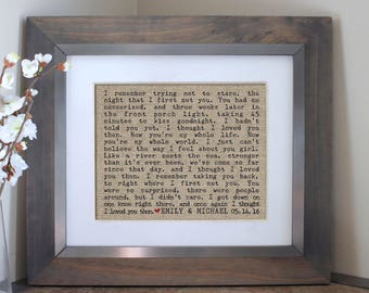 Song Lyric Art | Wedding Vows | Gift for Wife | Wedding Vow Art | Wedding Gift for Couple | Wedding Gift | Wife Gift | Husband Gift for Him