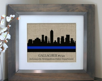 Police Officer Gifts | Police Wife | Skyline Police Gifts | Choose A City | Police Academy Graduation Gift | Gifts for Dad | Thin Blue Line