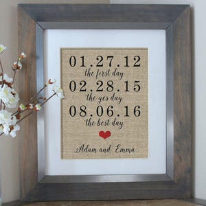Wedding Gifts for Couple, The First Day The Yes Day The Best Day, Wedding Gift, Bridal Shower Gift for Husband Gift for Bride and Groom gift image 2