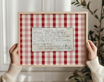 Framed Recipe with Photo Printed Handwritten Recipe Portrait Family Kitchen Decor Grandma’s Recipe Handwriting Gift Mother's Day Gifts
