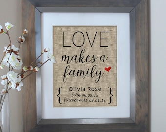 Personalized Adoption Gifts | Love Makes a Family Adoption Gift | Adoption Gift Print | Family Gift for Adoption Day | Adopting Baby Gift