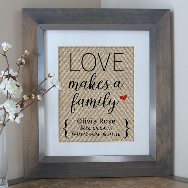 Adoption Gifts | Love Makes a Family Adoption Gift | Adoption Gift Print | Personalized Family Gift for Adoption Day | Adopting Baby Gift