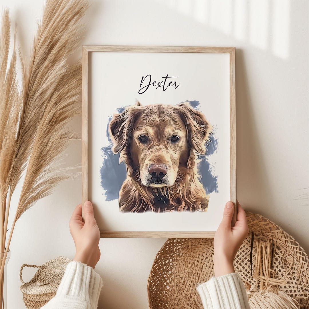 Custom Watercolor Portraits Using Pet Photo Personalized Digital Dog ...