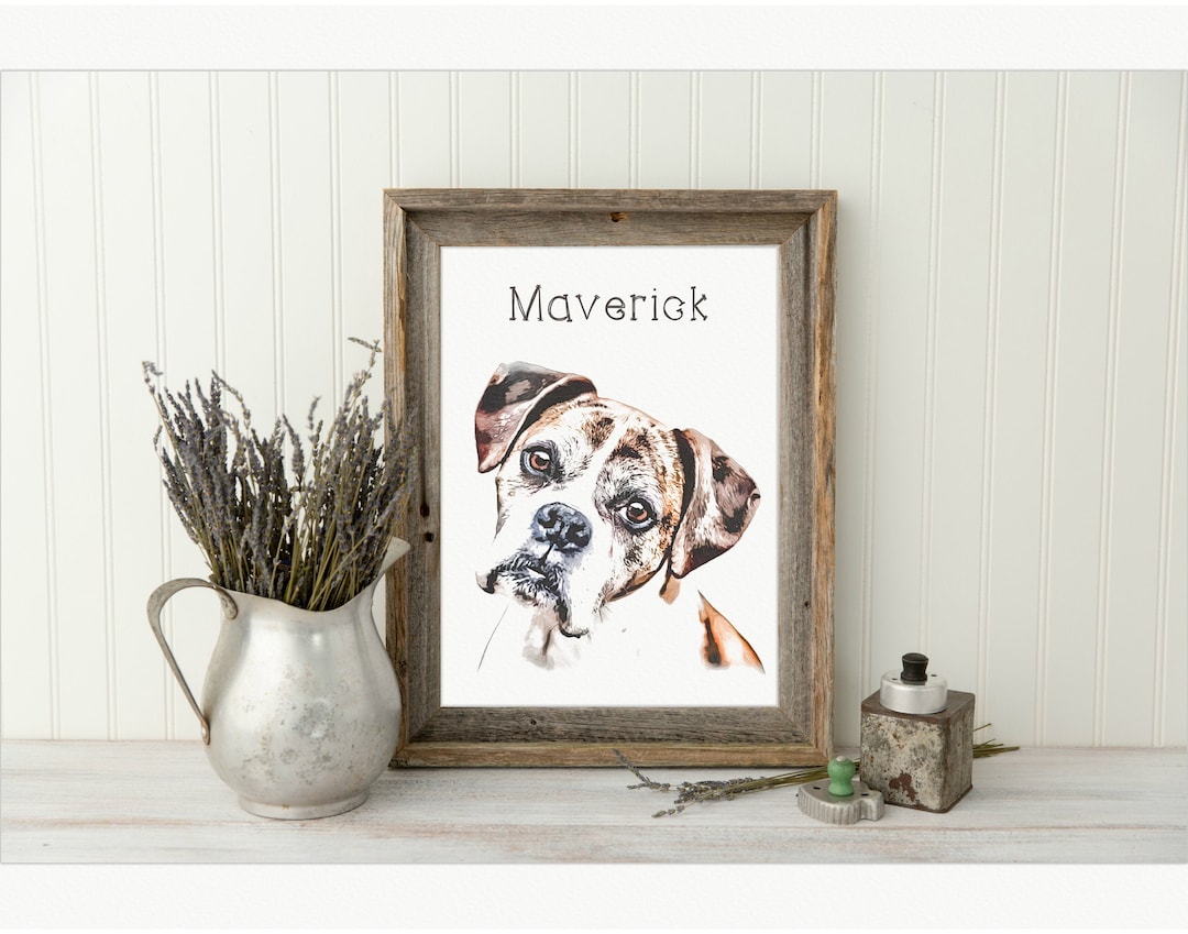 Custom Watercolor Portraits Using Pet Photo Personalized Digital Dog ...