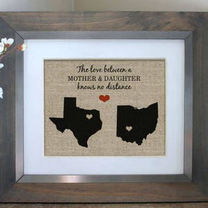 Mother Daughter Gift | Long Distance Relationship Gift Idea | Mothers Day Map | Mothers Day Gift for Mom | Gifts for Mom From Daughter Son