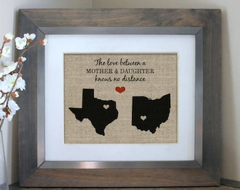 Mother Daughter Gift | Long Distance Relationship Gift Idea | Mothers Day Map | Mothers Day Gift for Mom | Gifts for Mom From Daughter Son