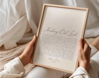 Custom Wedding Gift Song Print First Dance Song Lyrics Paper Anniversary Gift, First Dance Lyrics, 1st Anniversary, Paper Anniversary