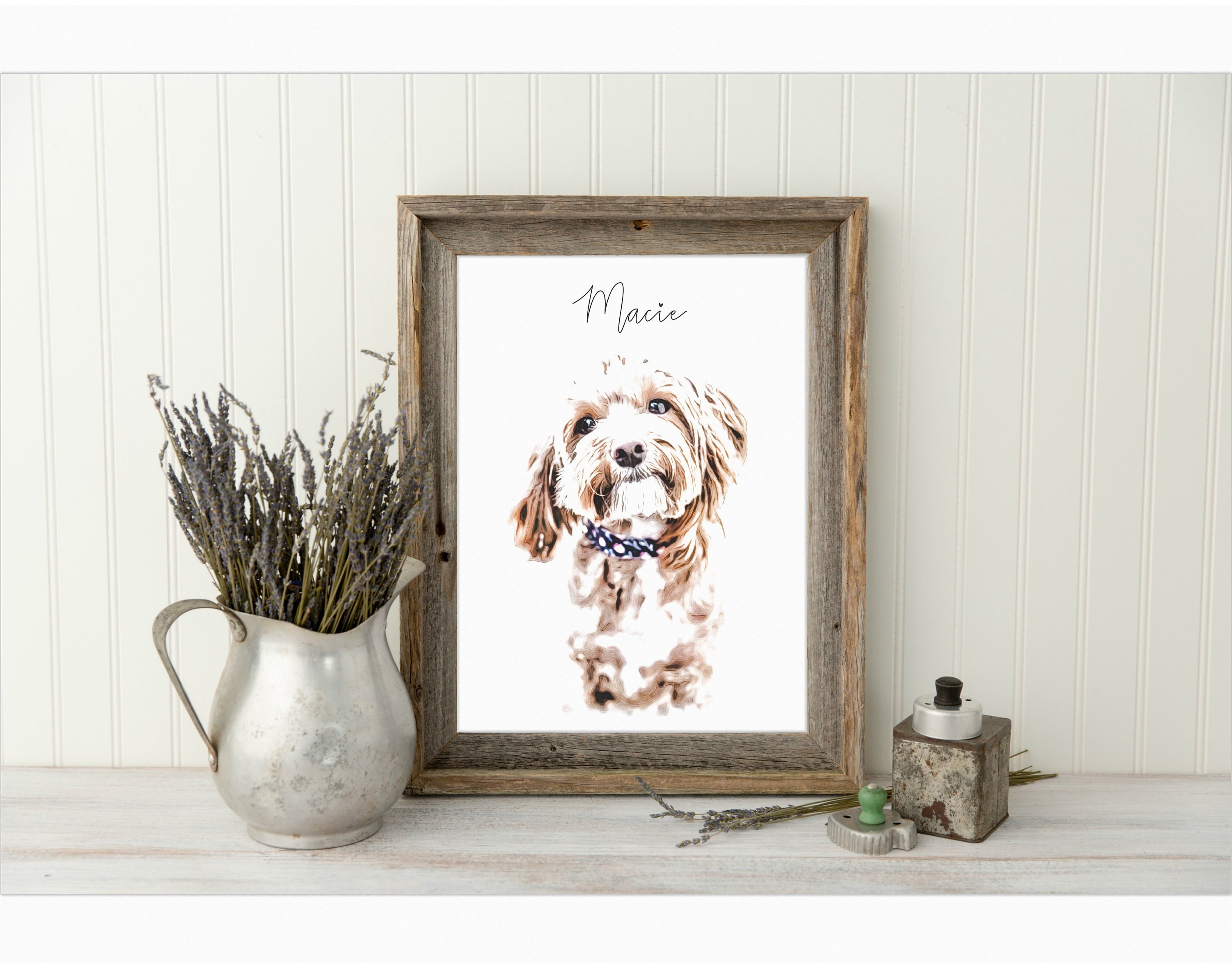 Custom Watercolor Portraits Using Pet Photo Personalized Digital Dog ...
