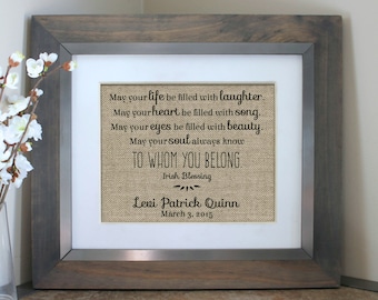 Irish Blessing Baby Nursery Decor | Personalized Baby Shower Gift | Gift from godparents or First Birthday Gift | Rustic Nursery Decor