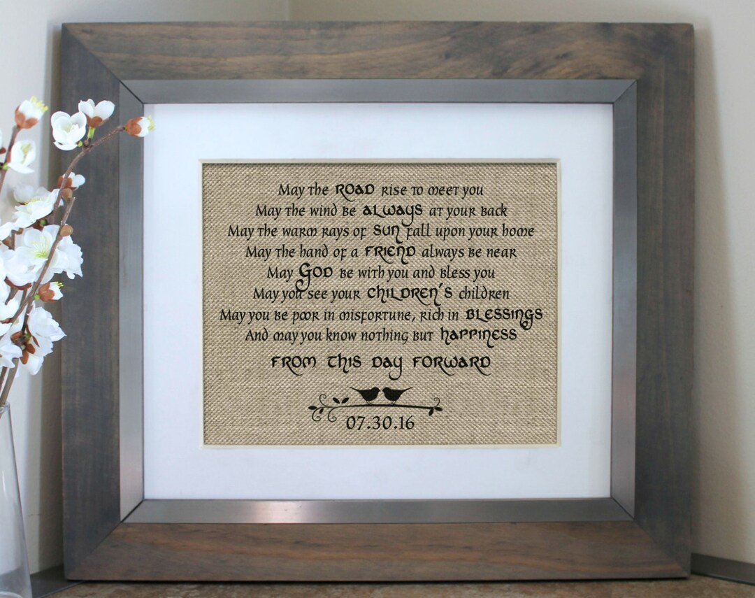 Irish Wedding Blessing Burlap Print | Personalized Irish Blessing ...