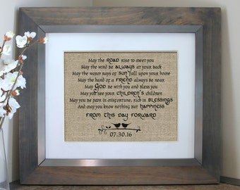 Irish Wedding Blessing Burlap Print | Personalized Irish Blessing | Irish Wedding Gift | Marriage Blessing | Personalized Anniversary Gift